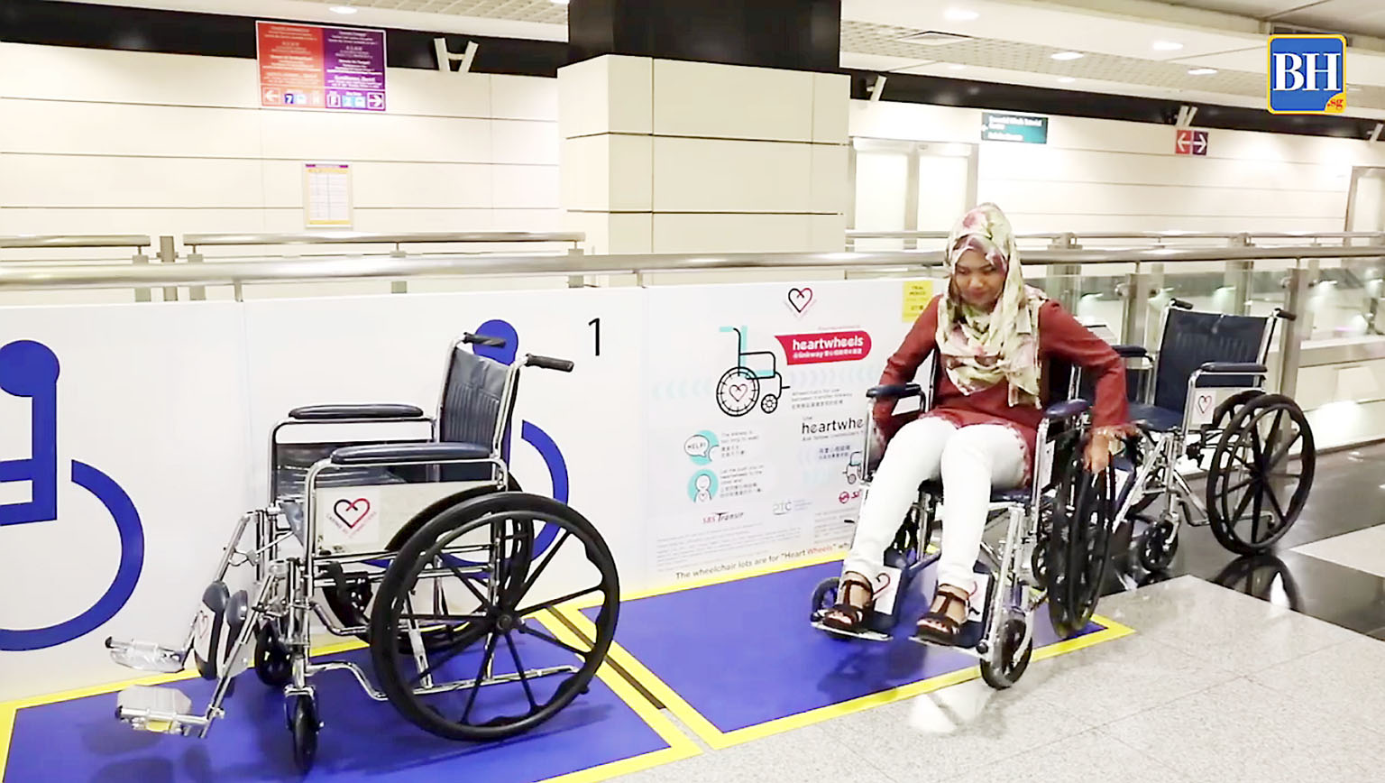 The Heartwheels@Linkway project provides wheelchairs for elderly commuters and those with physical difficulties at MRT stations, while Heart Zones are designated areas for elderly and visually disabled commuters.