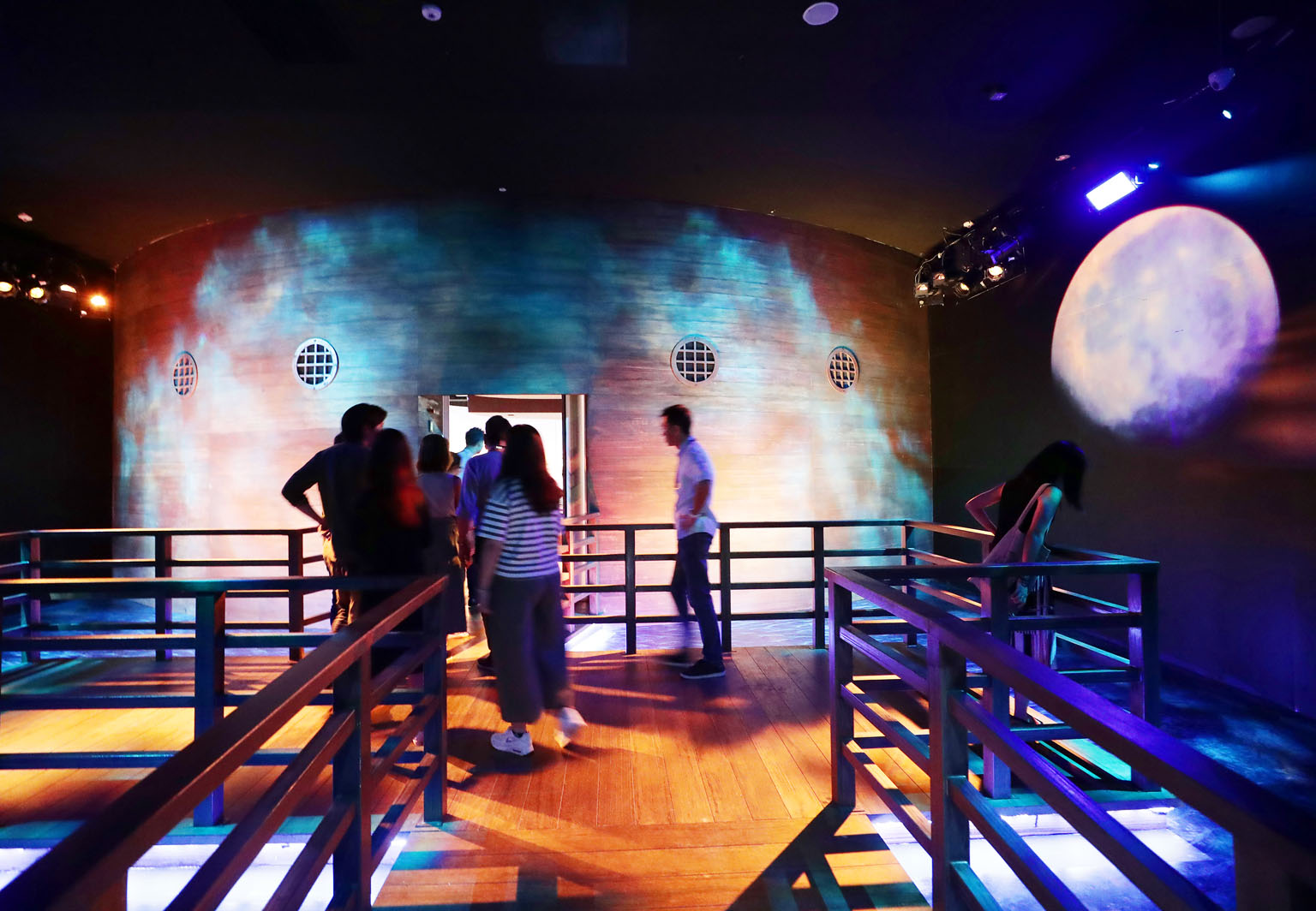 The Indiana, the ship on which Sir Stamford Raffles sailed to Singapore, was partially recreated for the multimedia bicentennial showcase. Captain James Pearl, who bought the ship, seemed more proud of his other achievements than his role in the foun