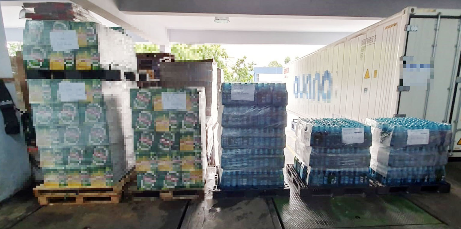 The paperwork said that the refrigerated container contained vegetables, but when it was scanned on Tuesday, 165 cartons and 1,575 bottles of duty-unpaid beer were found.