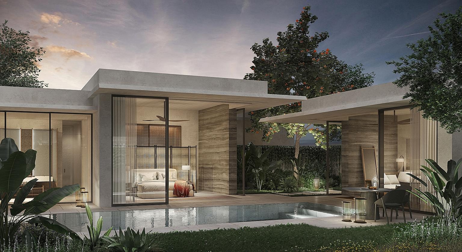 The proposed Raffles Sentosa Resort & Spa Singapore will feature 61 villas, each with its own courtyard and private swimming pool, on a one million sq ft property adjacent to the existing Sofitel on the island. The forested area is currently unoccupi