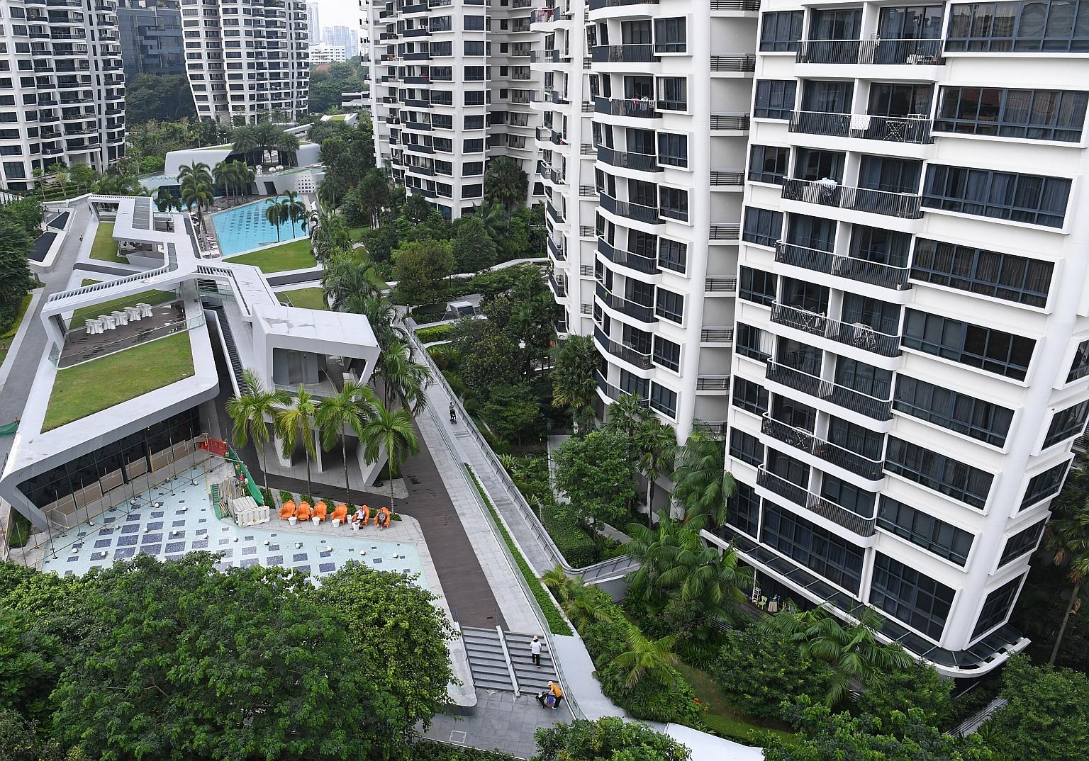 The owners of two units at D'Leedon, a condominium complex in the prime Tanglin district, had sought permission last year to install awnings at their ground-floor units, in response to a killer litter problem.