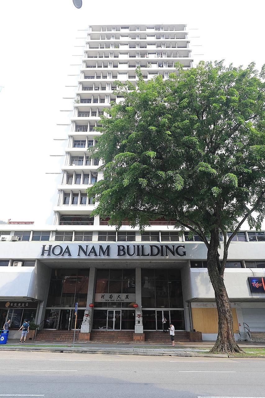 Hoa Nam Building (above) in Foch Road is asking for $160 million and the tender for Sultan Plaza (right) in Jalan Sultan is being relaunched with the same reserve price of $380 million.