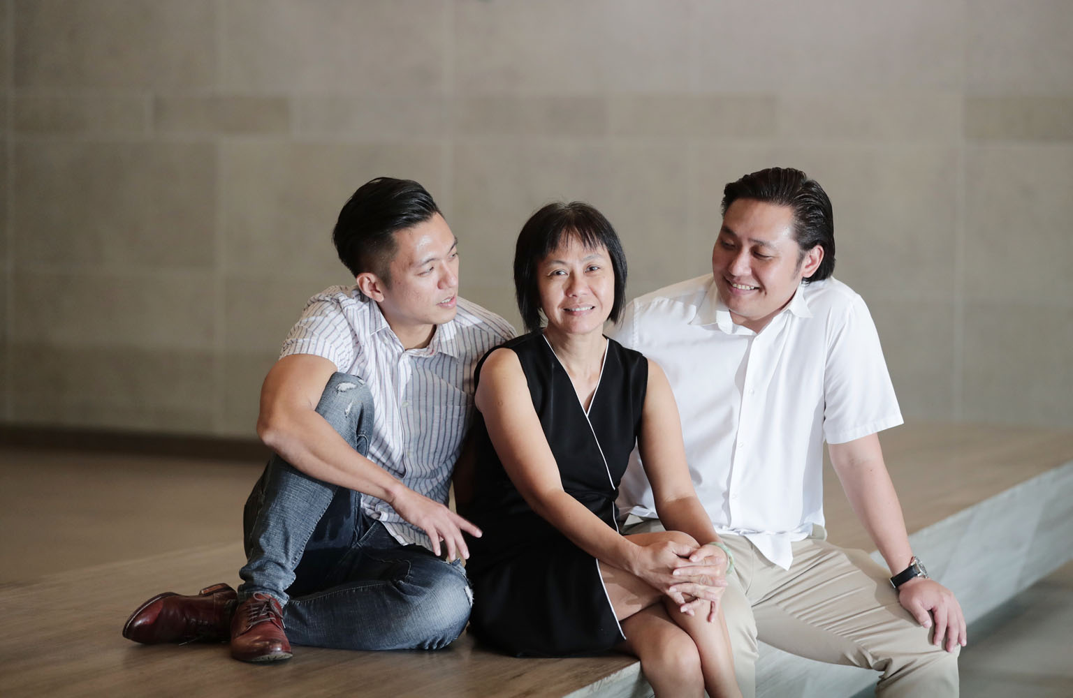 Madam Serene Neo, 54, had at first objected to her younger son Lin Dilun (right) donating his kidney back in 2012, but was assured after seeing him recover well after the operation. Hence, older son Lin Hanwei did not face any objection from her when