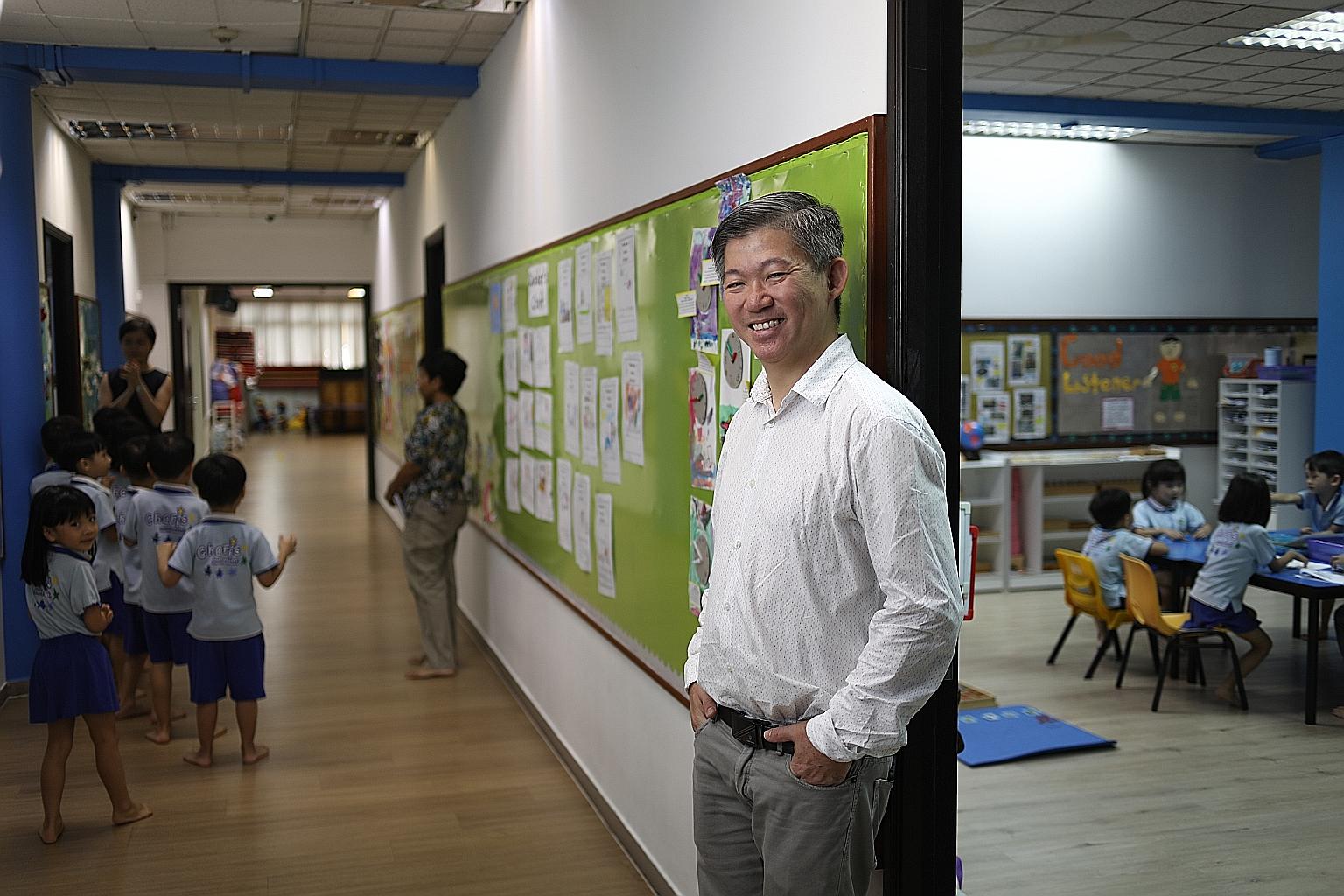 Mr Roland Tan, director of Charis Montessori, said he sees his work as an avenue to make church pre-schools "relevant" again.
