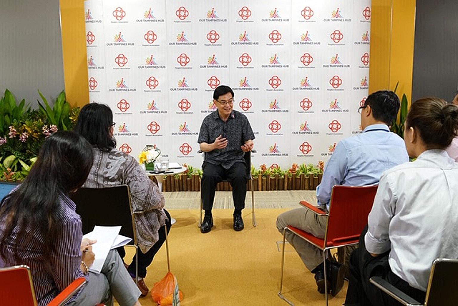 Deputy Prime Minister Heng Swee Keat speaking with Malaysian journalists last Saturday. He stressed that it was important not to fritter away energy on disagreements, and said what Singapore needs is a "certain political maturity" in which people are