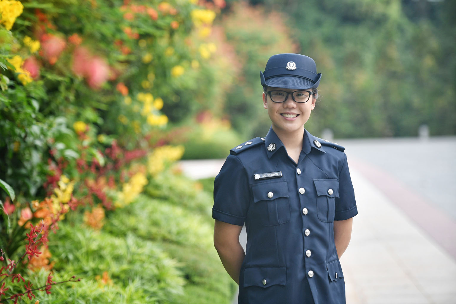 Ms Shermaine Ang, 19, was among 23 recipients of scholarships given out by the Ministry of Home Affairs at the Istana yesterday. ST PHOTO: ARIFFIN JAMAR