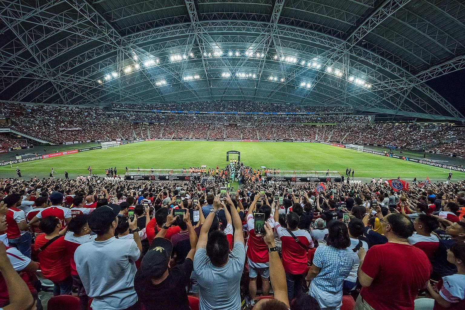 Fans at an International Champions Cup football game at the Singapore Sports Hub last month.