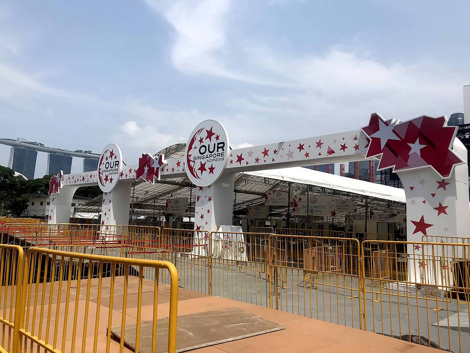 Spectators will see this NDP-themed entrance gantry at the Padang. PHOTO: NDP 2019 EXECUTIVE COMMITTEE