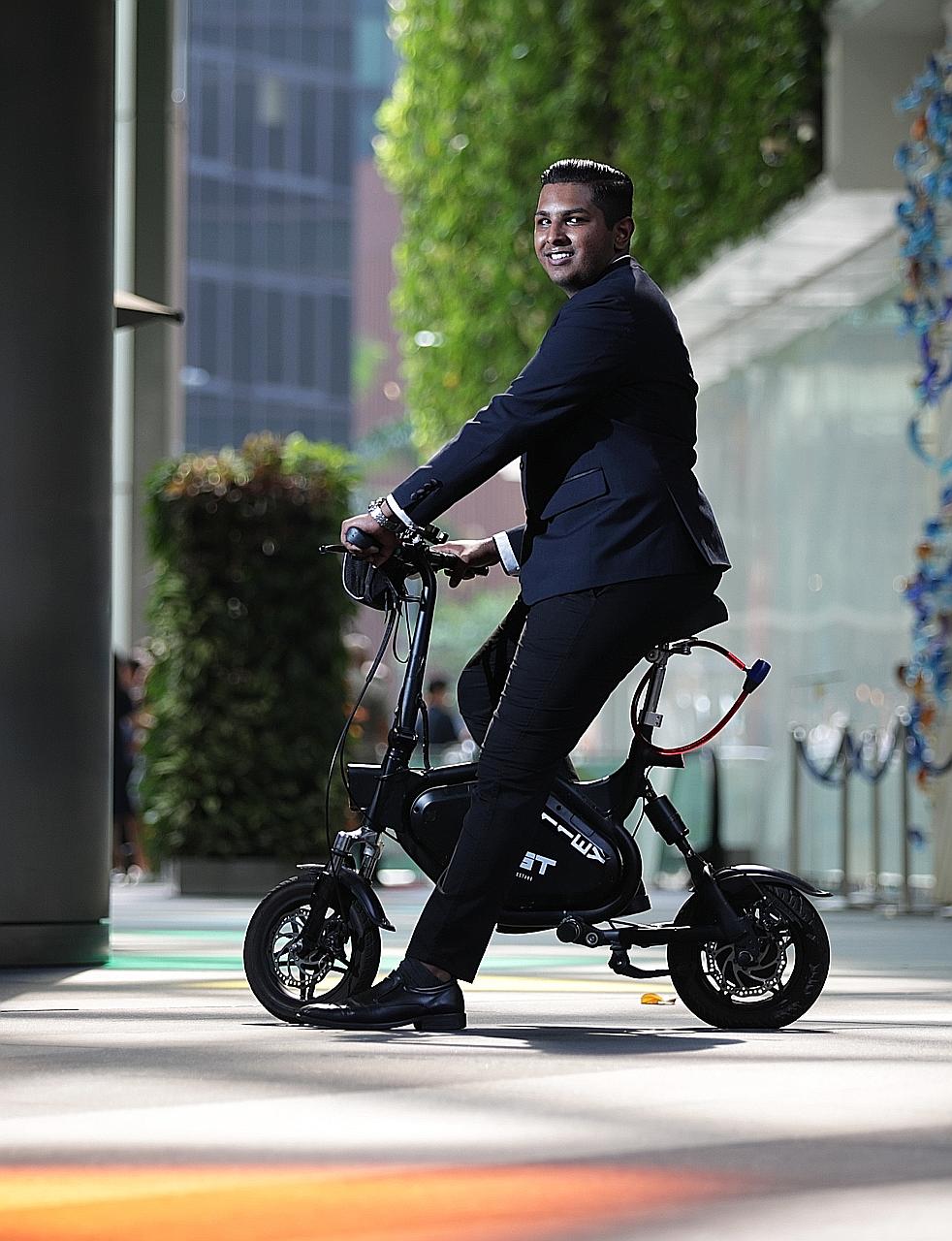 Part-time student Shannon De Silva relies on his e-scooter as his main mode of transport, using it for most of his daily commutes.