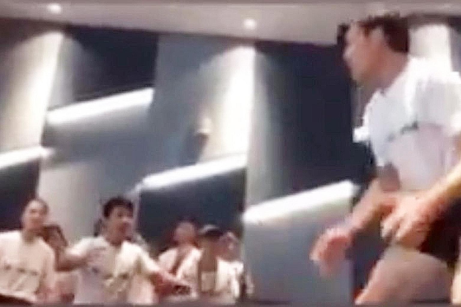 In the video, which circulated on social media, a group of students at an NTU freshman orientation camp were shown chanting an inappropriate word while gyrating and gesturing at their genitals.