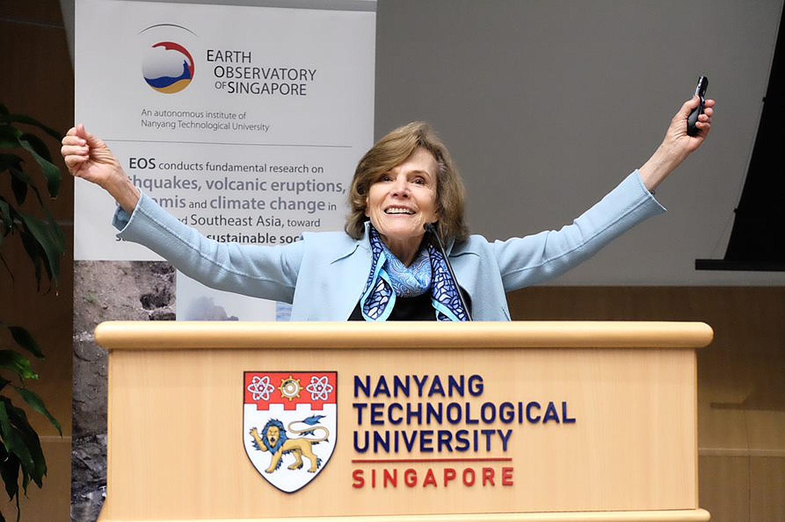 Dr Sylvia Earle, the US National Oceanic and Atmospheric Administration's first woman chief scientist, delivered the keynote address at the Melting Ice and Plastic Seas symposium yesterday.