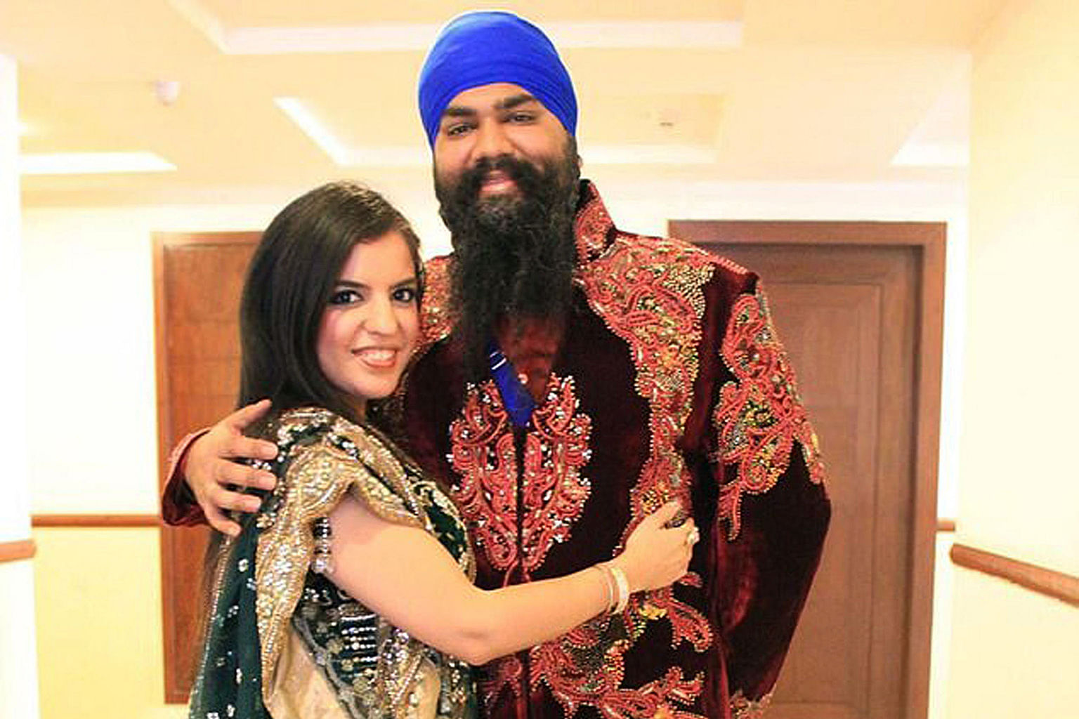 Singaporean housewife Bandhna Kaur Bajaj with her British husband Amitpal Singh Bajaj. Mr Amitpal was attacked in their hotel room in Phuket last Wednesday. He was taken to a hospital, where he was pronounced dead. PHOTO: THAI SIKH NEWS/FACEBOOK