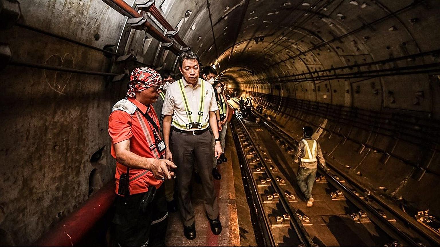 NTUC assistant secretary-general Melvin Yong (centre) said in a blog post earlier this week that recent losses incurred by rail operators are "at odds" with the objectives of the New Rail Financing Framework.