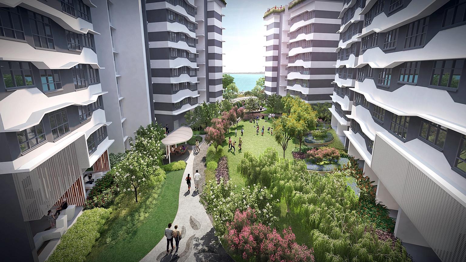 The 1,179 units in Punggol Point Cove's second phase will be housed in residential blocks built with a wave-like structure, in a nod to their seafront location.