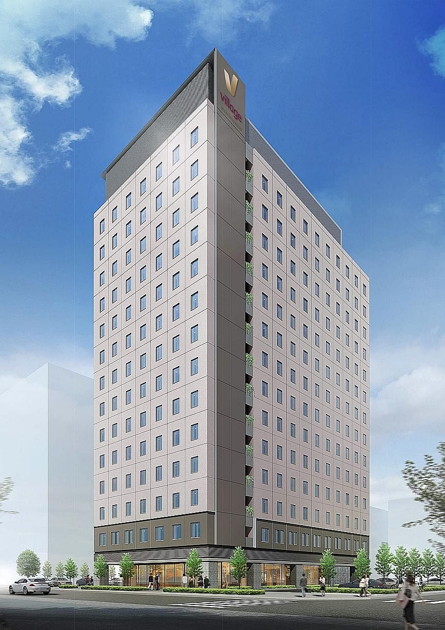 An artist's impression of Village Hotel Ariake Tokyo. Far East Hospitality aims to open the 306-key hotel, which will be owned under a 50-50 joint venture with Far East Organization, by the time the Tokyo Olympics start next year. PHOTO: FAR EAST HOS