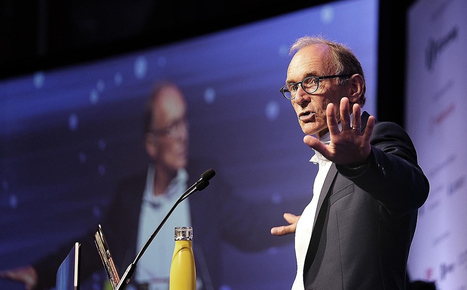 Sir Tim Berners-Lee, inventor of the Internet, speaking yesterday at the annual TechLaw.Fest, where the Asia-Pacific Legal Innovation and Technology Association was launched. Over 50 legal tech organisations from 15 countries such as India and China 
