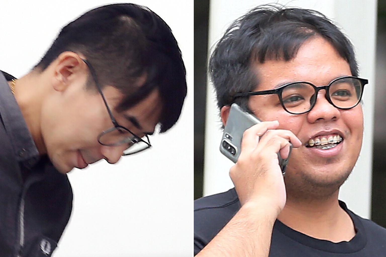 Goh Tze Ming (left) and Khairulanwar Ismail were caught driving at nearly twice the speed limit on Dec 9, 2016.