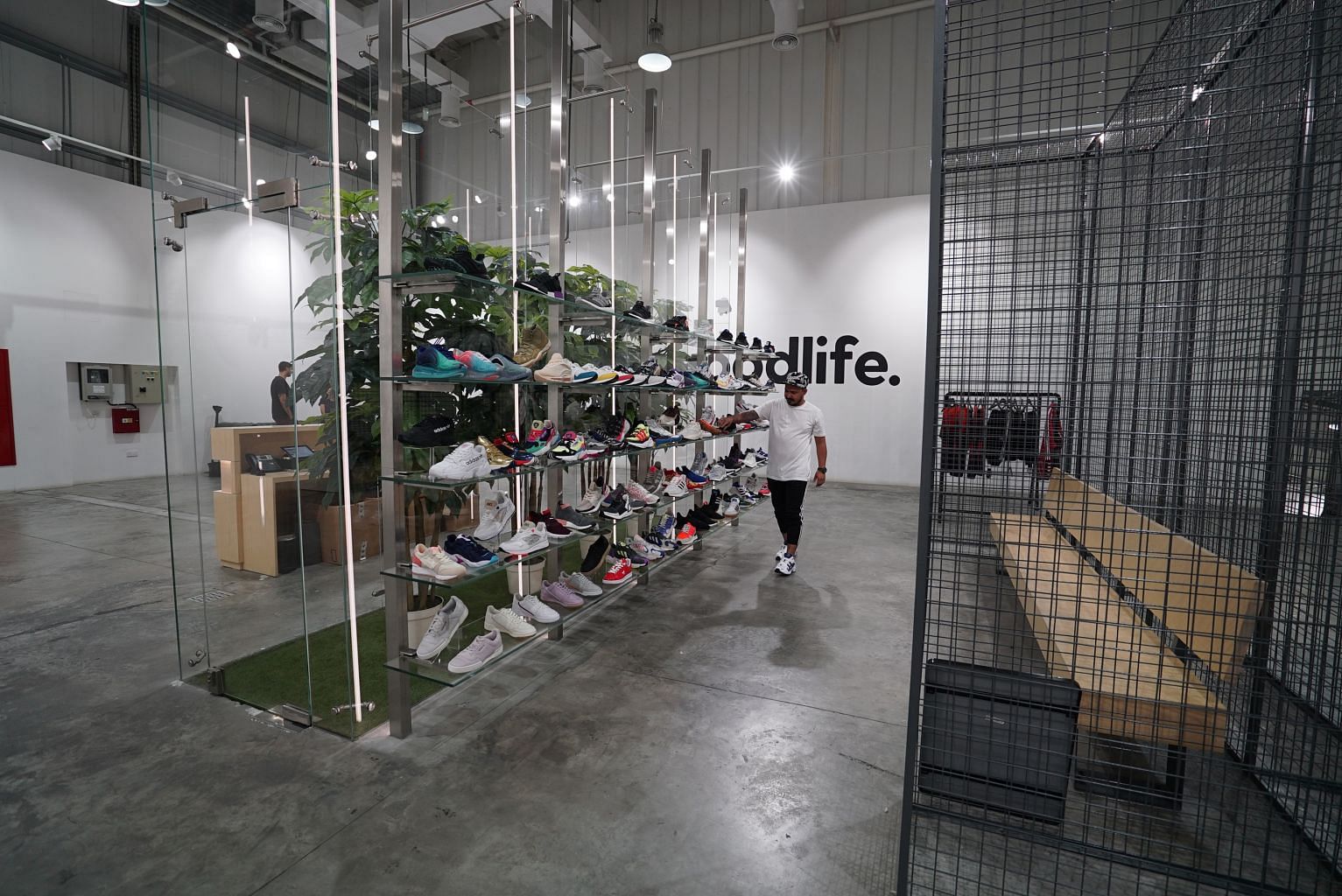 Sneaker boutique thegoodlife sells hard-to-find sneakers. It is located in Alserkal Avenue, an arts district in an industrial zone of Dubai.