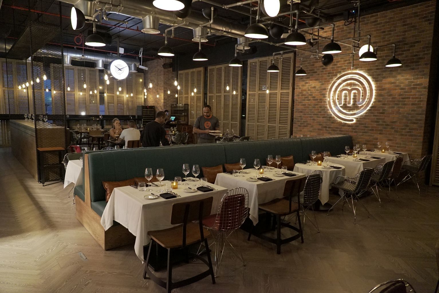 The interior of MasterChef, The TV Experience restaurant, which is based on the popular reality TV show MasterChef.