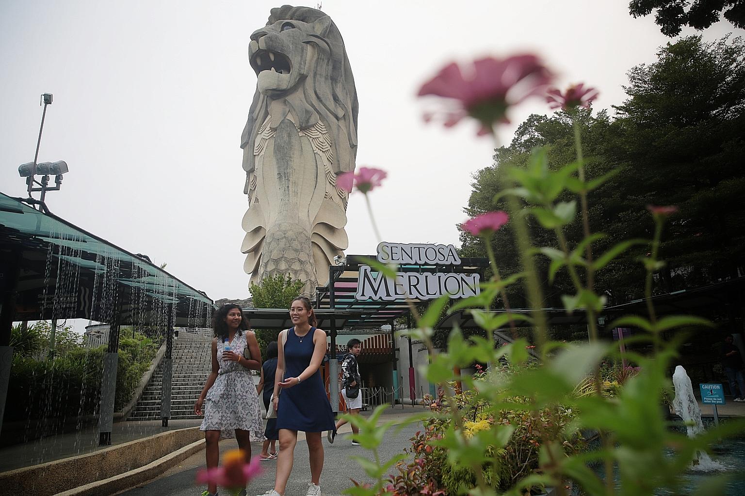 The Sentosa Merlion, the largest of the seven Merlion statues in Singapore, has towered over Sentosa for 24 years. Its last day of operation is Oct 20. ST PHOTO: JASON QUAH