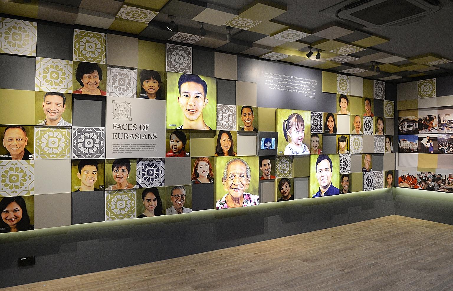 The new Eurasian Heritage Gallery, located at the Eurasian Association's headquarters in Ceylon Road, tells the community's story with 600 photos, artefacts, videos and audio recordings contributed by Eurasians in Singapore. Entry is free for Singapo