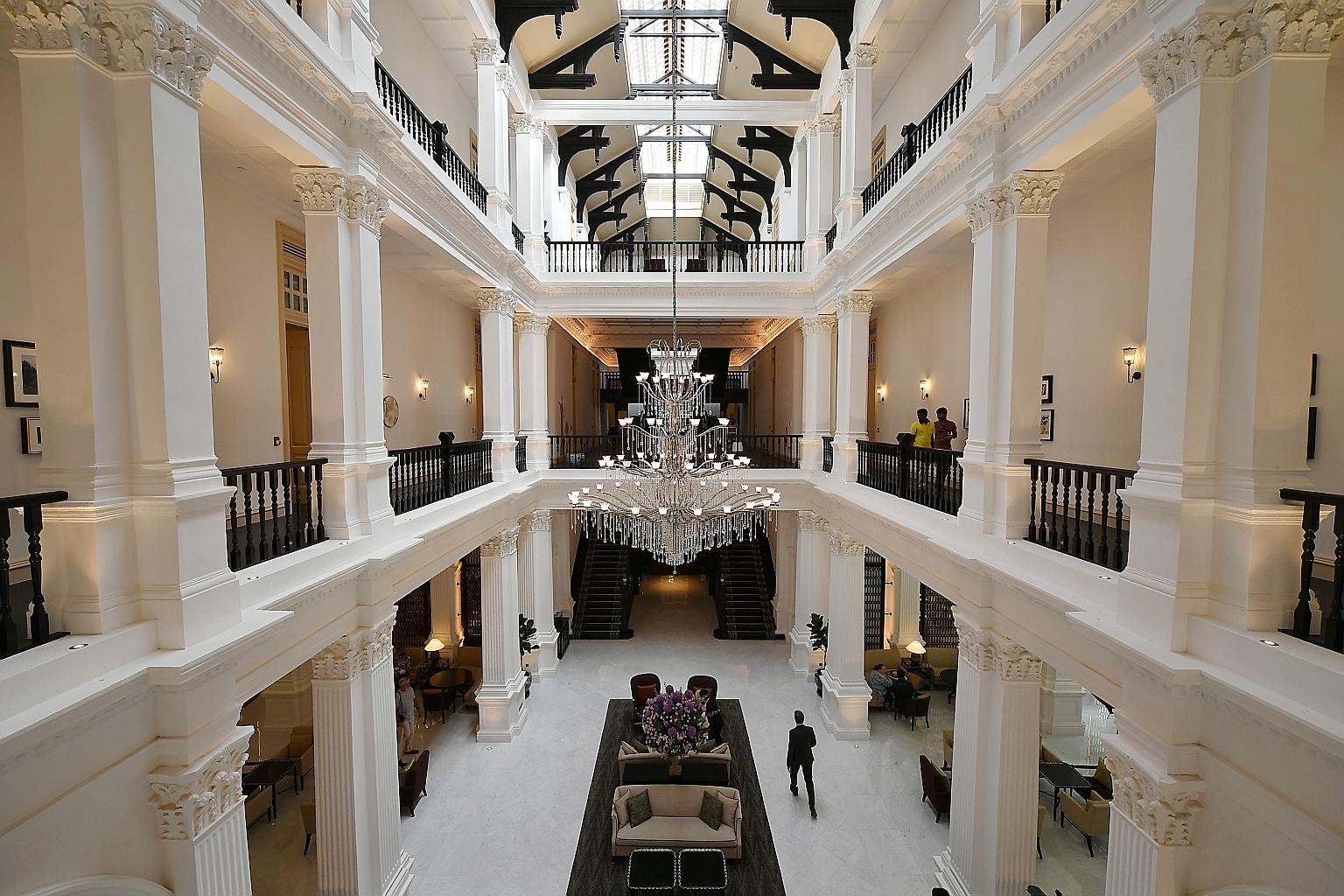 The revamped Raffles Hotel will be transformed for the block party, with performances at outdoor spaces around the property.