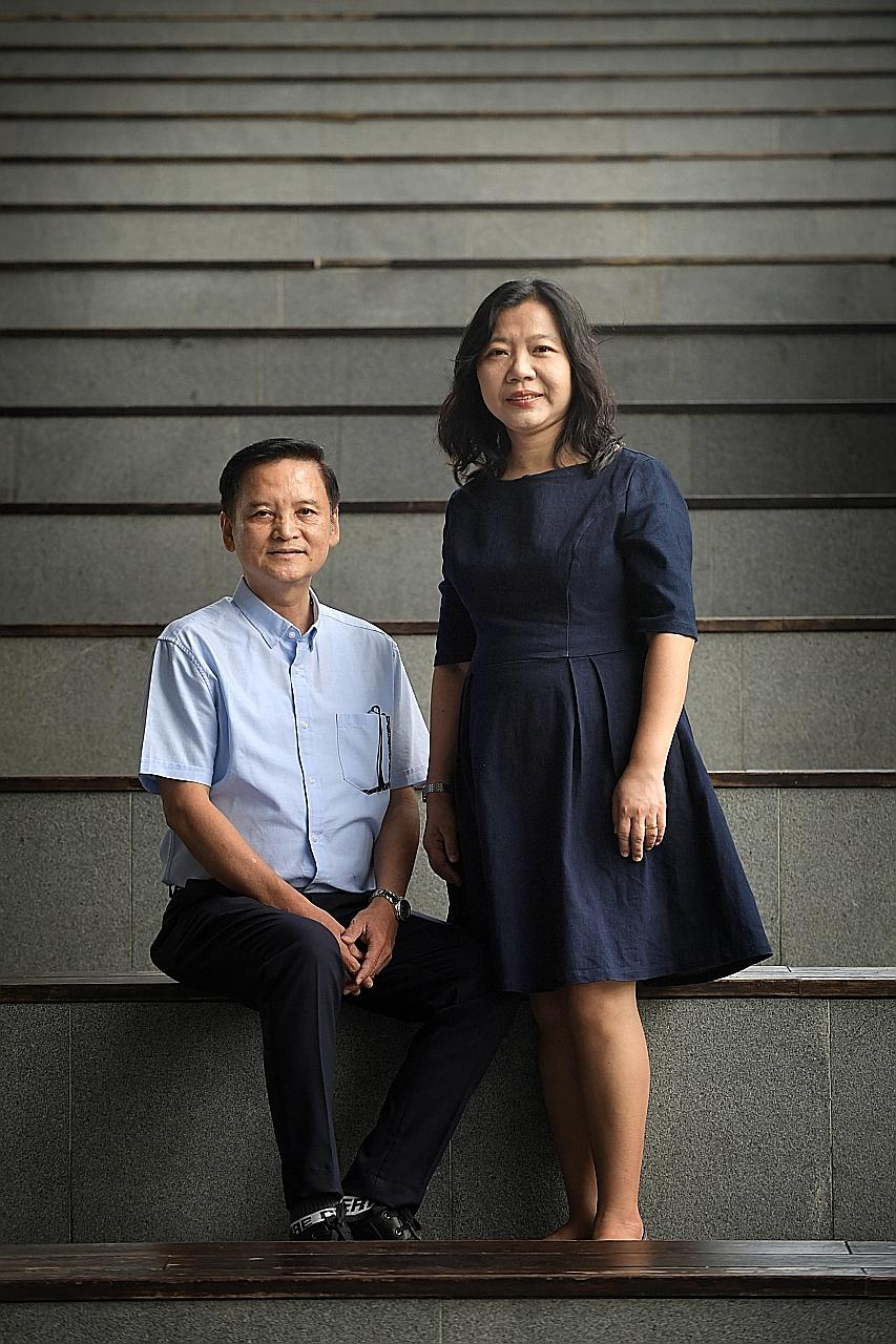 Mr Kelvin Quak, 60, with his wife, Madam Khoo Lay Hwa, 51. Mr Quak has remained free of drugs - and crime - for close to three decades, and is committed to helping others steer clear of them as a social worker with the Methodist Missions Society. ST 