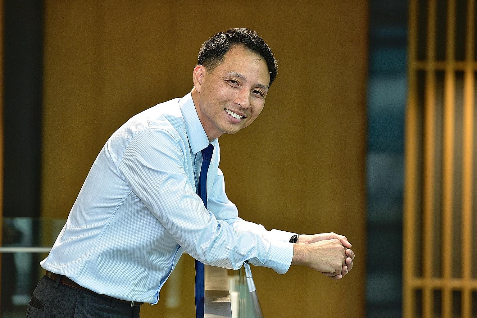 Mr Ng Chia Yong, a deputy regional general manager for CapitaLand's commercial management arm in China, is among eight young bilingual professionals recognised by the Promote Mandarin Council and Business China. ST PHOTO: DESMOND WEE