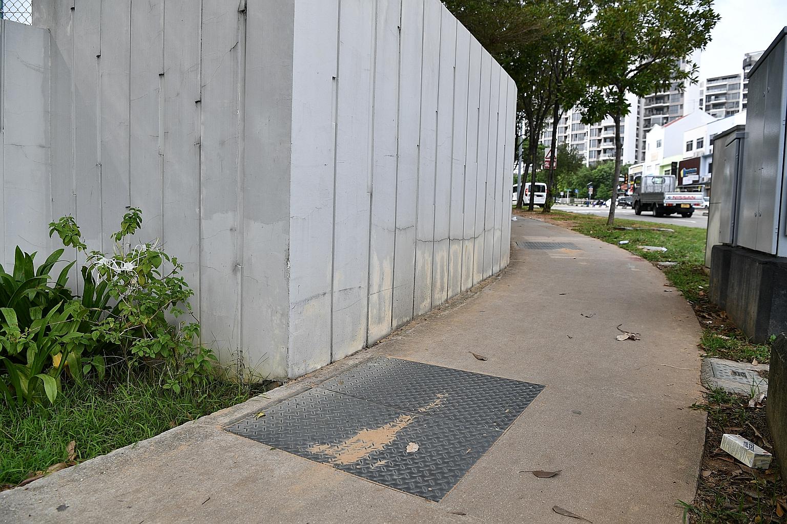 Left: On Dec 1, 2015, Ms Chan Hui Peng fell into a manhole (left) in Simon Road, whose cover had been opened by PUB officers for inspection. Right: Ms Chan was found by doctors to have suffered trauma, contusions to her hip and a broken bone near her