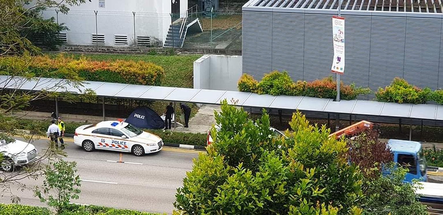 Lianhe Wanbao reported that the driver allegedly lost control of the car, resulting in the vehicle crashing into the covered walkway. A 24-year-old man has been arrested for causing death by dangerous driving.