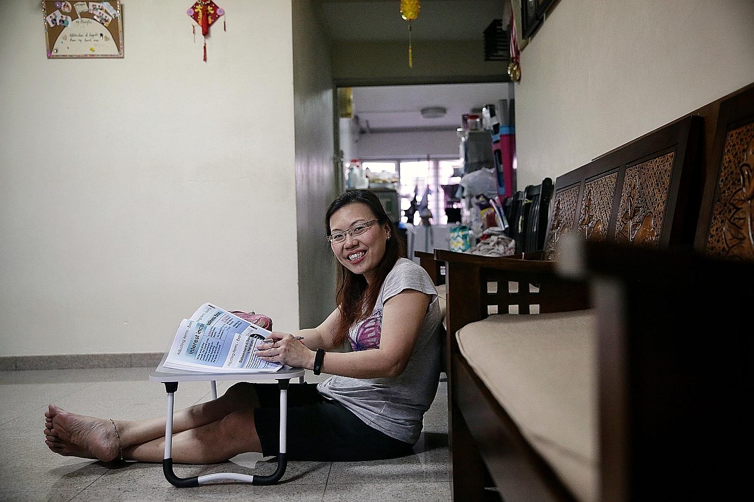 Madam Tan Ling Ling had to put the thought of a part-time diploma on hold in 2017 when her second son was diagnosed with Stage 4 lymphoma. ST PHOTO: KEVIN LIM