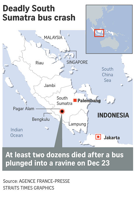 At Least 25 Dead In Indonesia Bus Plunge | The Straits Times