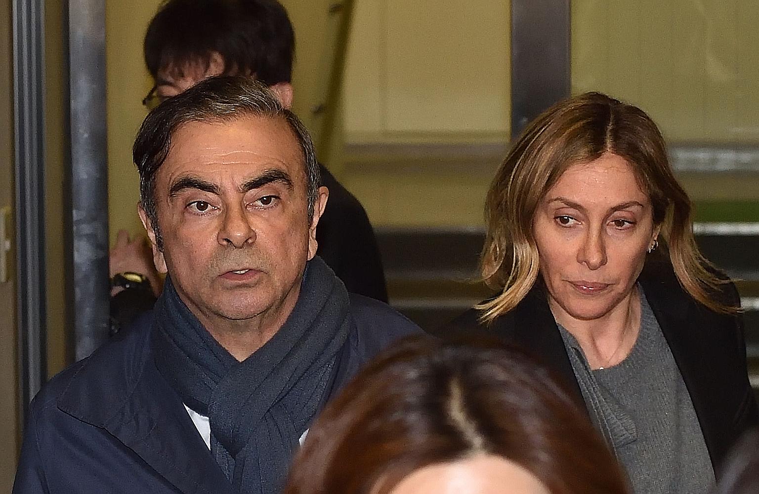 Carlos Ghosn, seen here with his wife Carole in Tokyo last year, said he alone organised his departure from Japan to Lebanon. PHOTO: AGENCE FRANCE-PRESSE