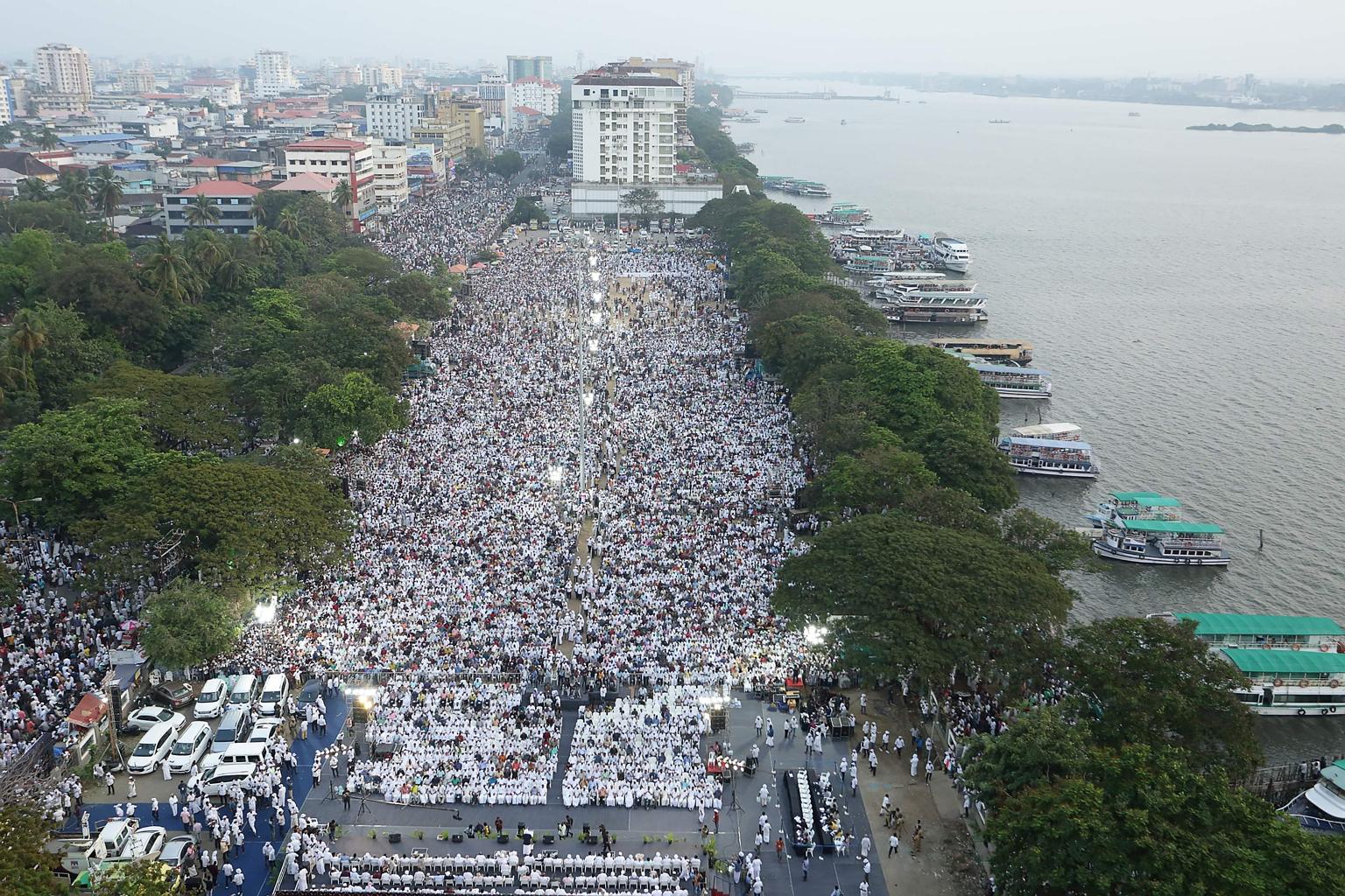 Protesters at a demonstration last Wednesday against India's new citizenship law. The rally was organised by various Muslim groups in Kochi, southern Kerala state.