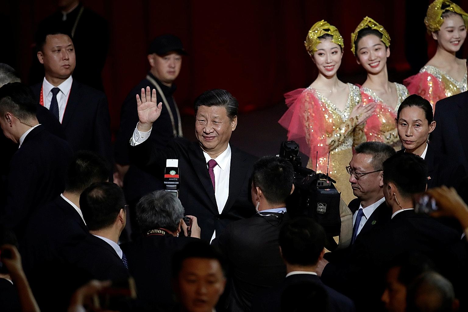 Chinese President Xi Jinping at a cultural performance in Macau last Dec 19, the eve of the 20th anniversary of the former Portuguese colony's return to China. Before Mr Xi, only Mao Zedong, who founded the People's Republic of China, had been called