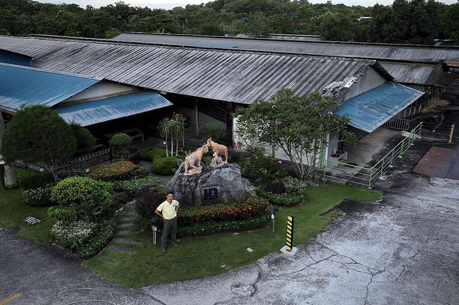 Left: Hay Dairies founder John Hay at his Lim Chu Kang farm, where goats are reared for their milk (above). The farm has been awarded the tender for a Neo Tiew Crescent land parcel. PHOTOS: COURTESY OF JOHN HAY, ST FILE