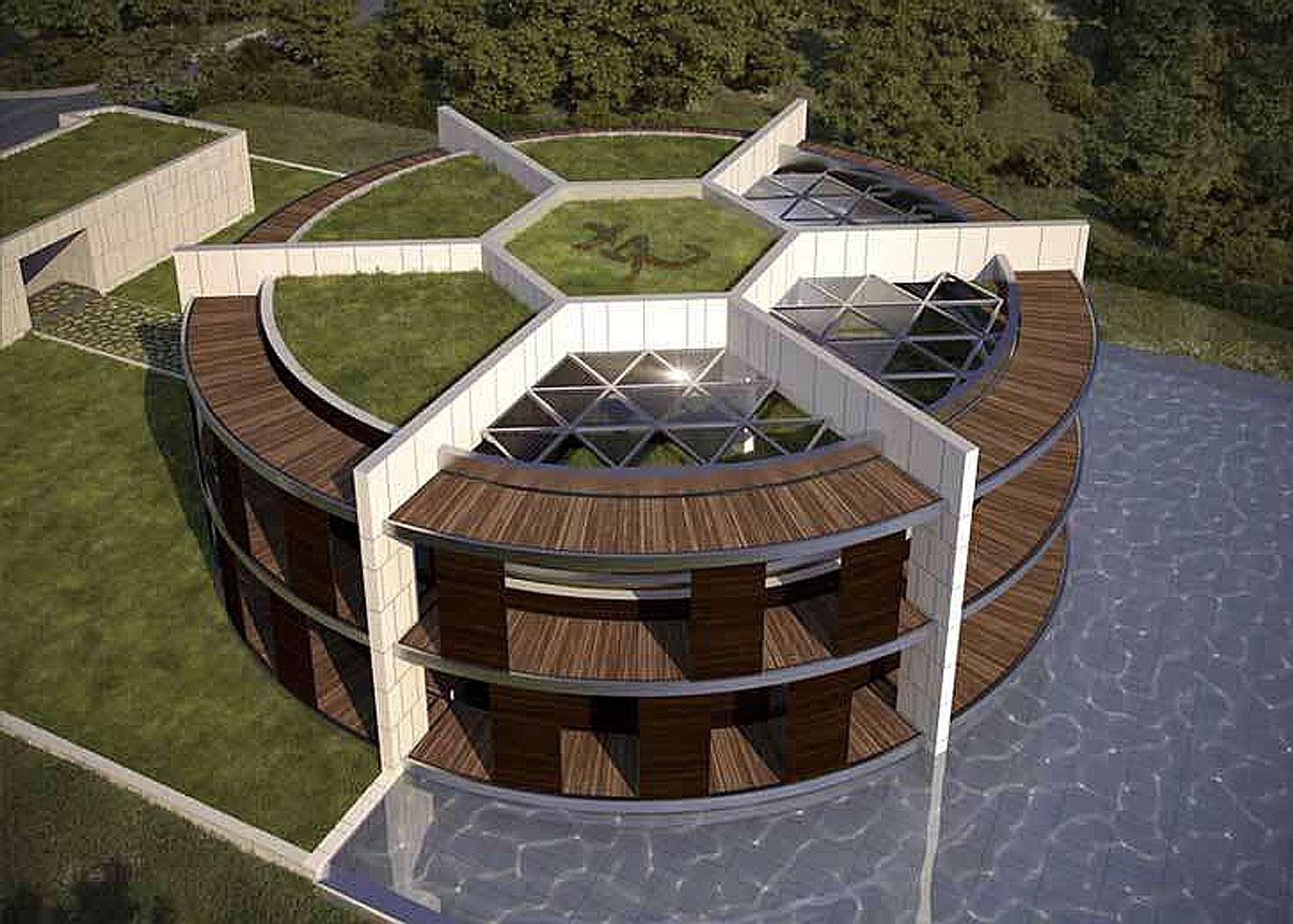 Footballer Lionel Messi's football-shaped house, designed by architect Luis de Garrido. Far from the nightlife of Sitges 20 minutes up the road, Messi ferries his sons to and from school and leads a private life. Former football star David Beckham's