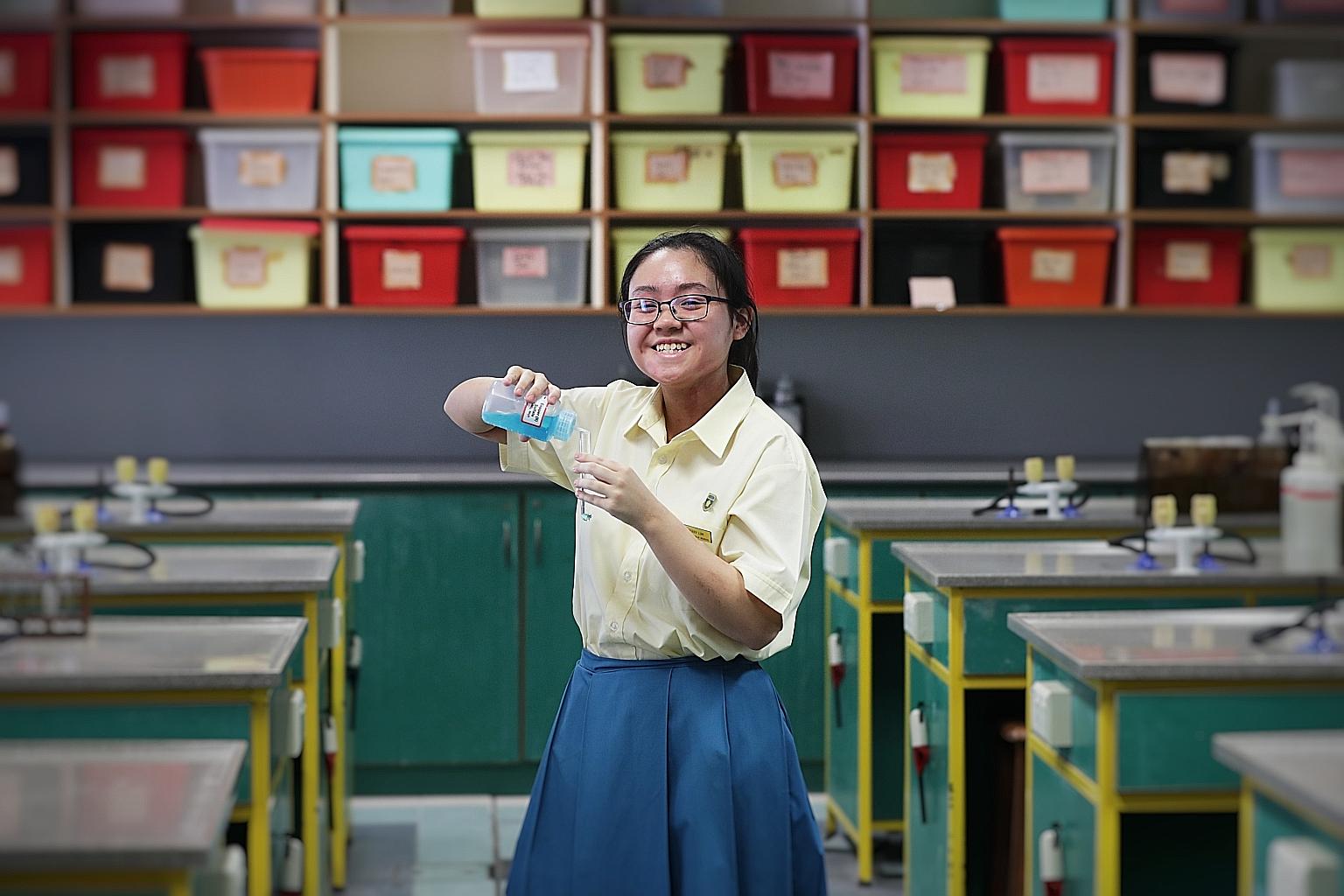 Although she was able to go to school only once a week during her last 1½ years in Crescent Girls' School, Sherry Lim did very well in her O-level exams and says she eventually hopes to become a pharmacist.