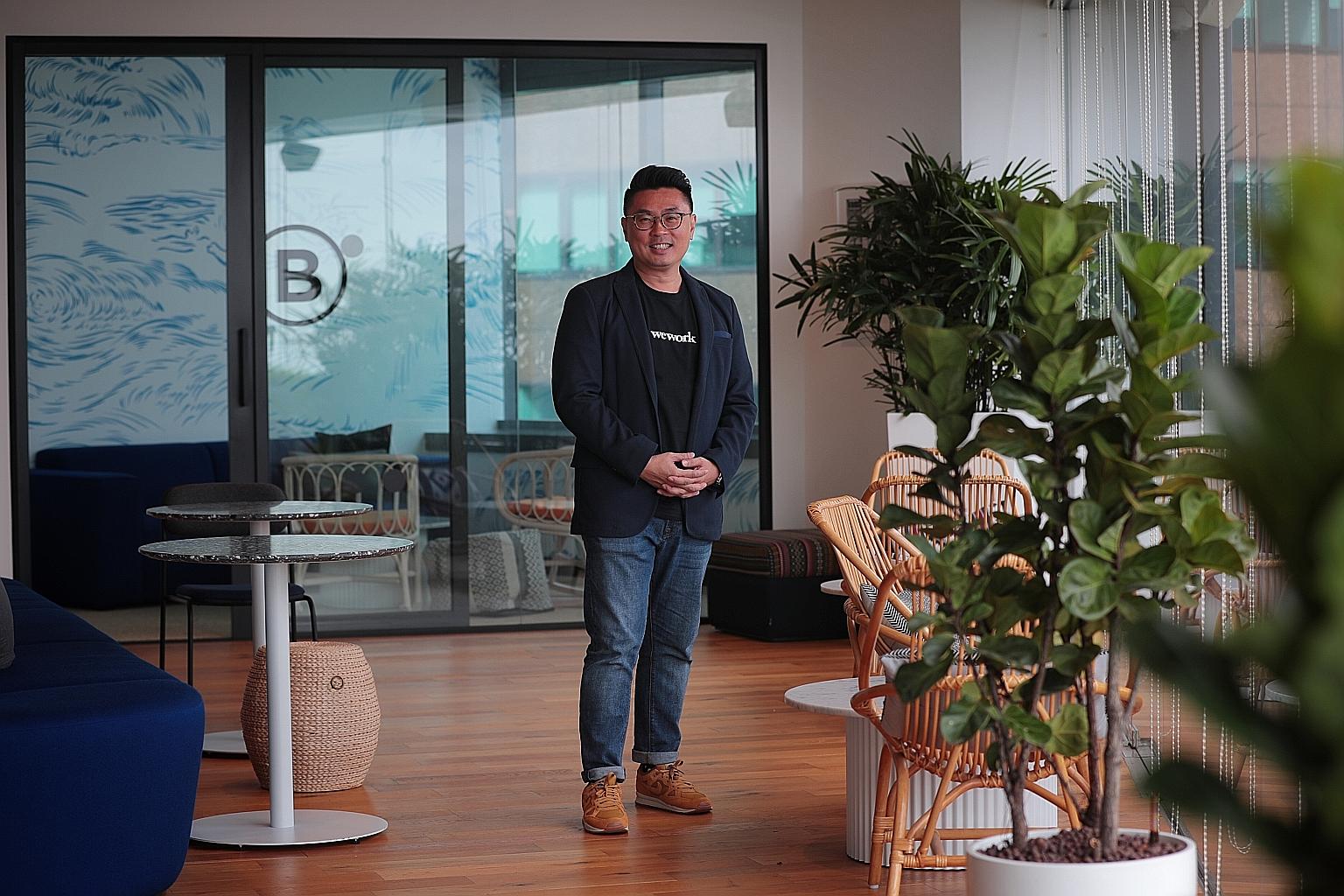 Mr Turochas Fuad at WeWork's office in Battery Road. The managing director for the region said that the regional arm intends to continue expanding into new office spaces in Singapore and the rest of South-east Asia.