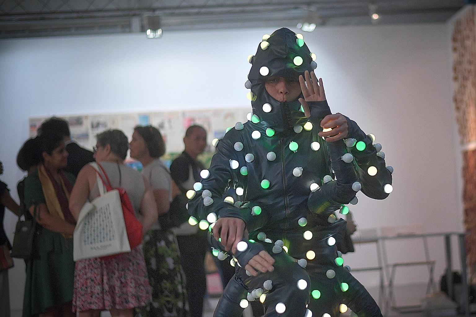 Filipino artist Lilibeth Cuenca Rasmussen at the preview of Octopada on Wednesday.