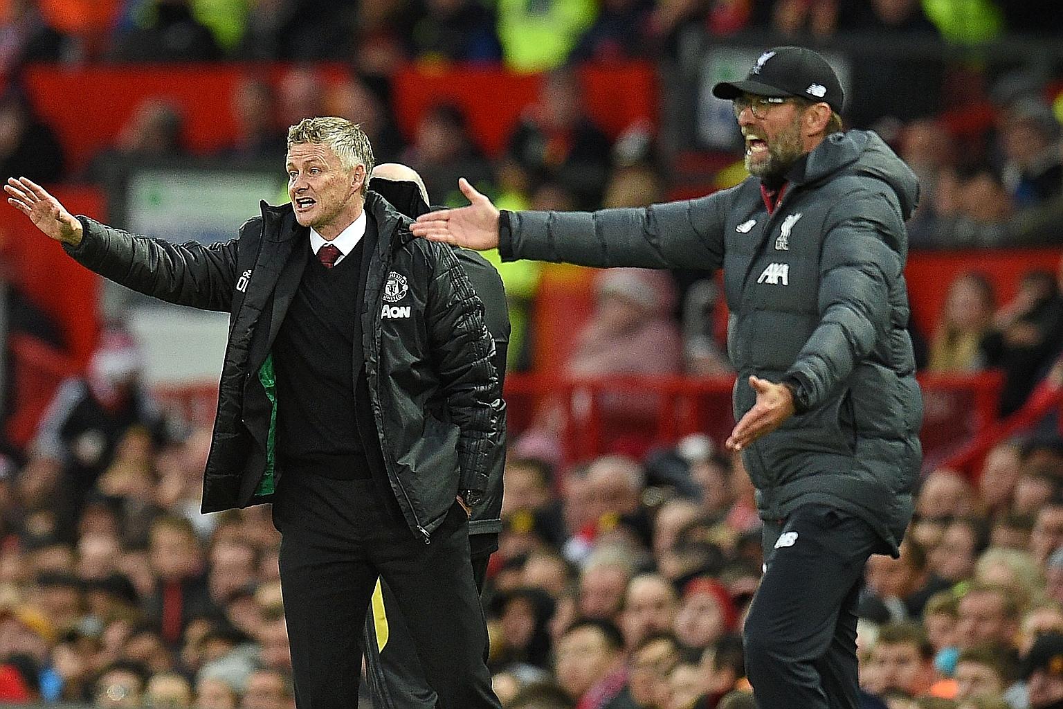 Manchester United manager Ole Gunnar Solskjaer and his Liverpool counterpart Jurgen Klopp will again face off in the Premier League clash at Anfield tomorrow. In the reverse fixture in October, United held the rampant Reds to a 1-1 draw, their only b