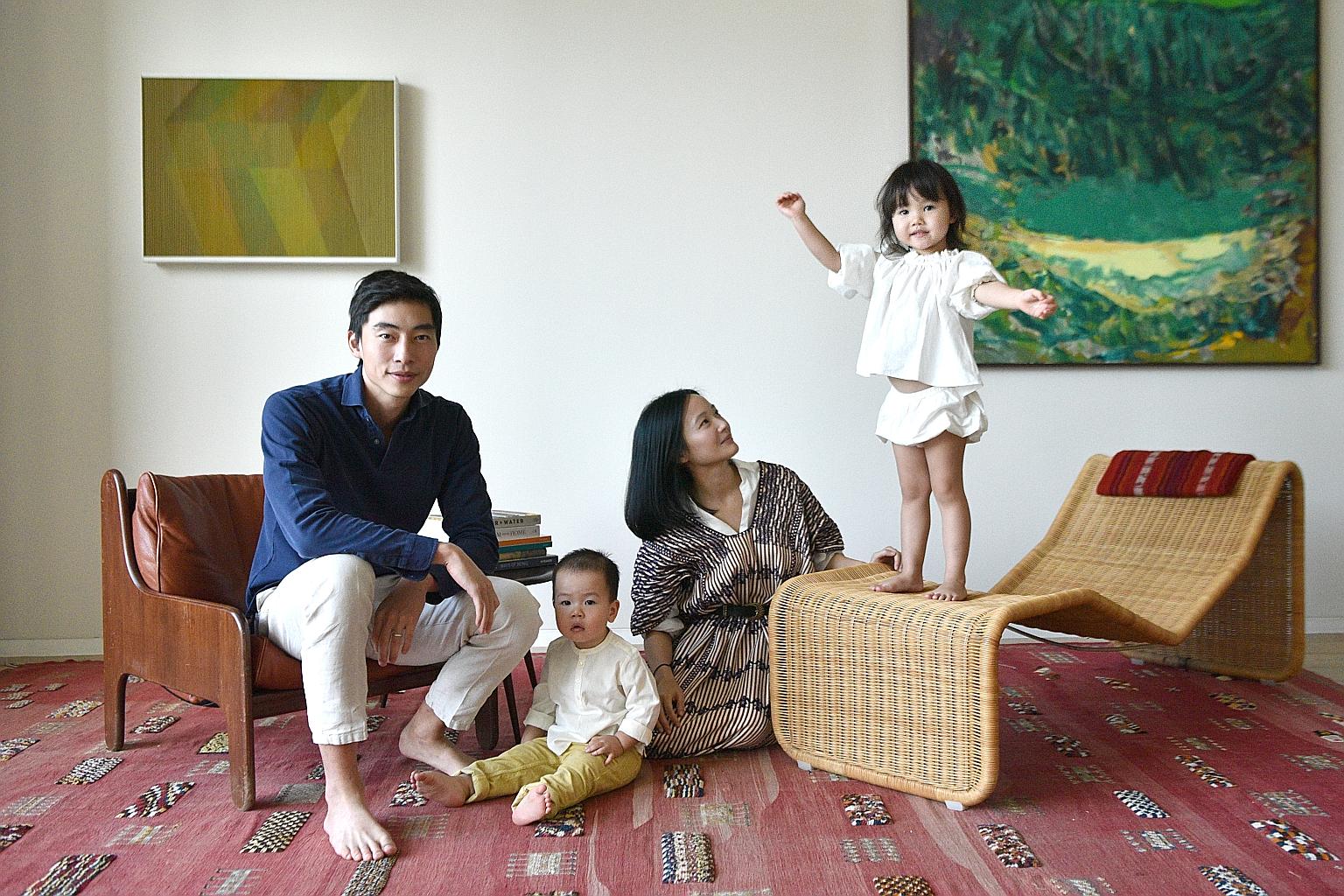 Mr Gregory Van with his family - son Alexander, wife Jing Yi, and daughter Emilia - at home. The Hong Konger moved to Singapore in 2011 to take up his first full-time job at UBS after graduating from the University of Pennsylvania. In 2017, Mr Van st