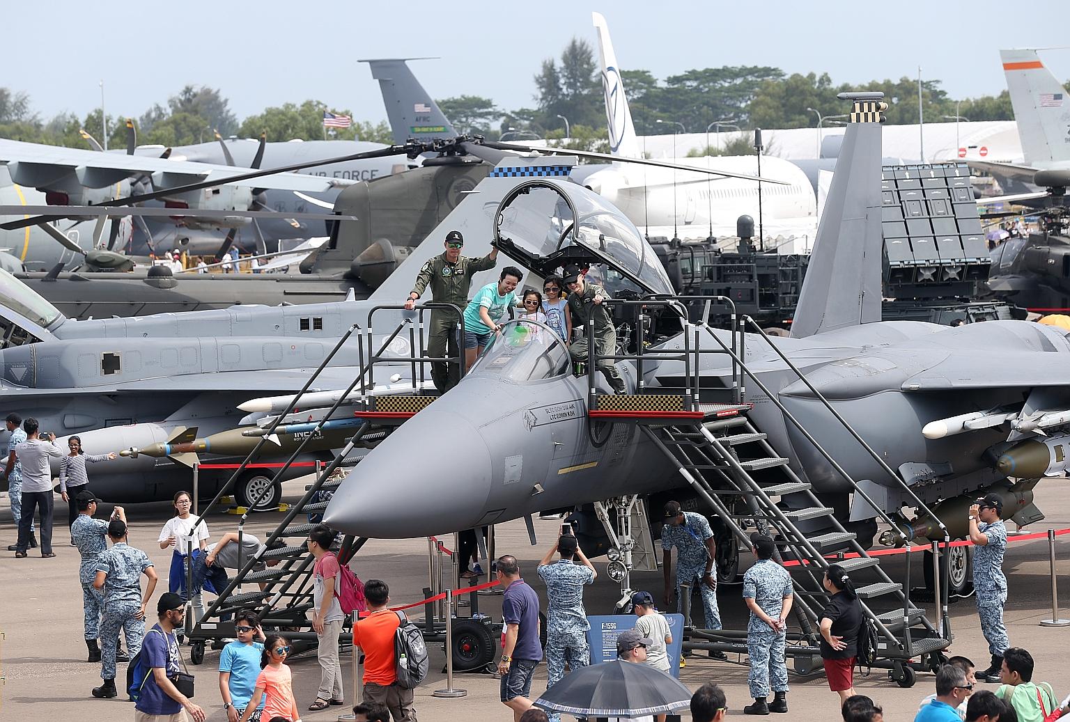 Visitors at the Singapore Airshow 2018, which generated more than $343 million in spending, up 4 per cent compared with 2016.