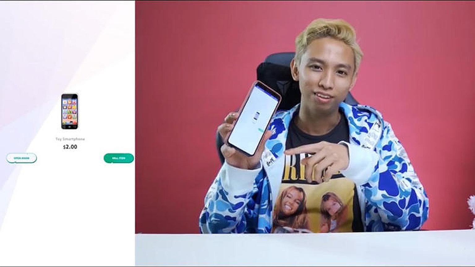 In the sponsored YouTube video on Dec 22 last year, Ah Boys To Men actor Ridhwan Azman says he won an iPhone 11 from Drakemall, a mystery box site which the authorities have assessed to be a remote gambling service.