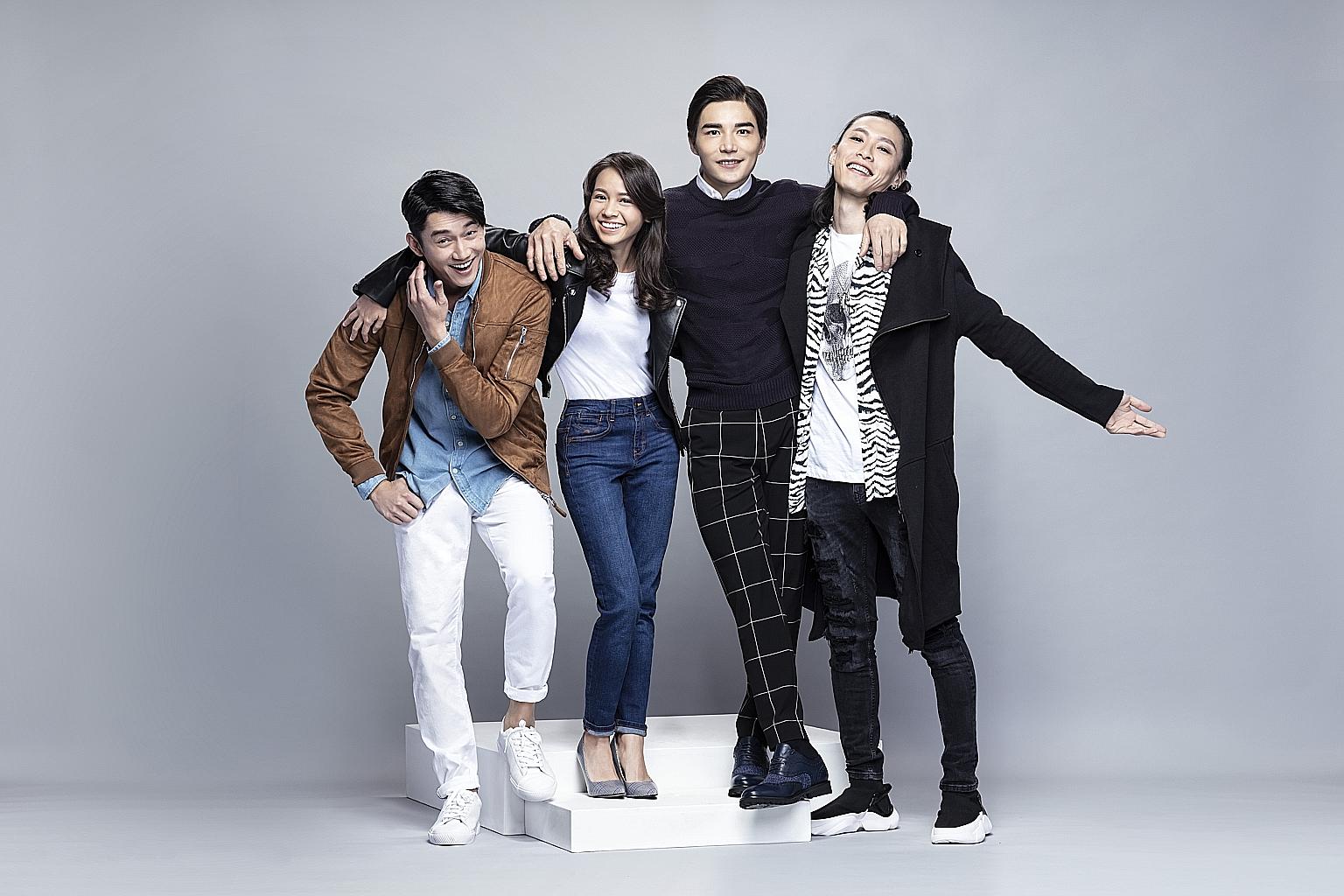 The bedroom of Tian Ching (played by Kuang Tian, above) features a large portrait of himself above his bed. The cast of The Ghost Bride include (from far left) Wu Kang-jen, Huang Pei-chia, Ludi Lin and Kuang Tian.