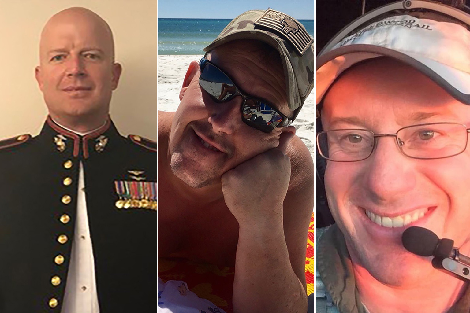 The three US firefighters who died on Thursday were (from top) First Officer Paul Hudson, Flight Engineer Rick DeMorgan Jr, and Captain Ian McBeth. All were former US military members with extensive flight experience.