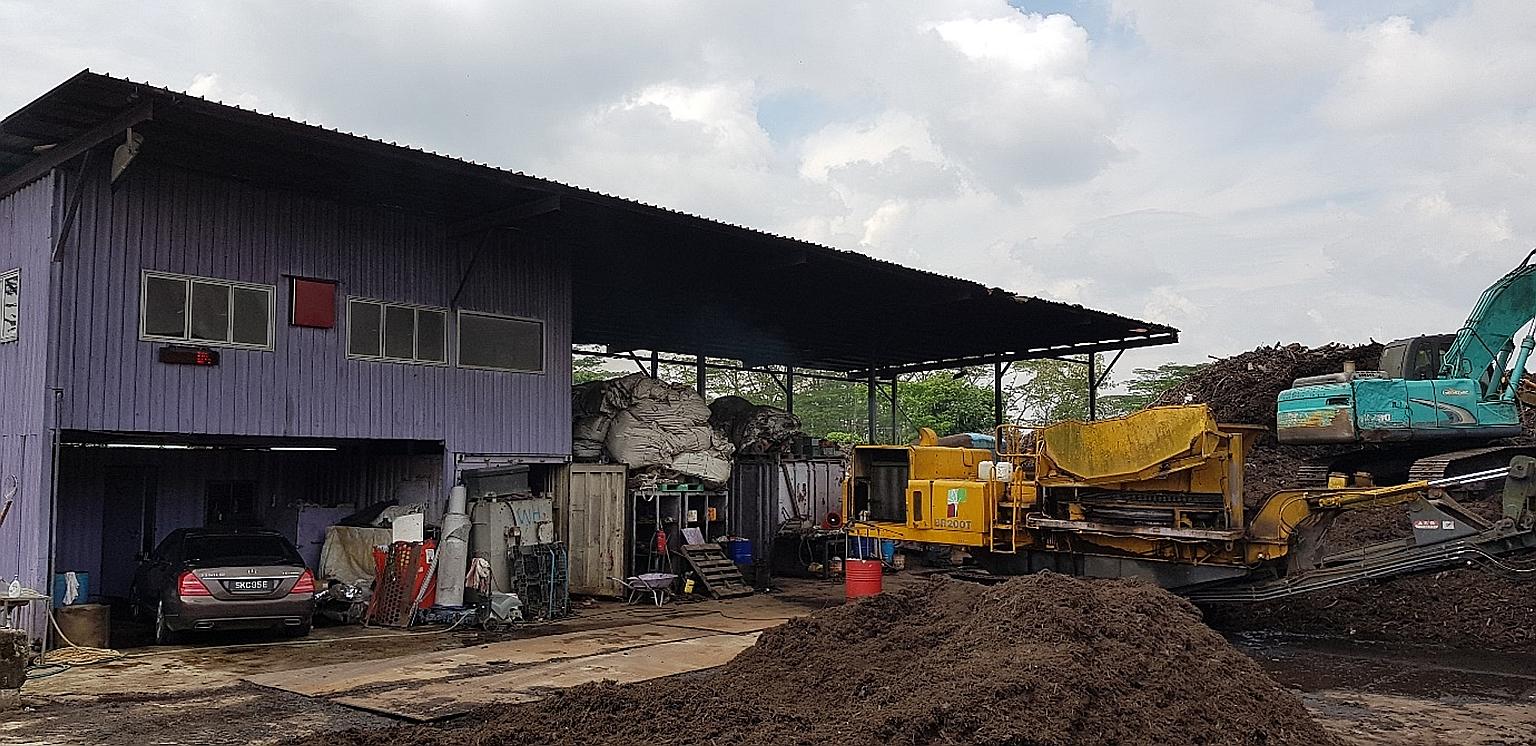 Seo Chau Hian illegally rented out space on Malaysian Feedmills Farms and let another company store wood waste there. PHOTO: SINGAPORE FOOD AGENCY