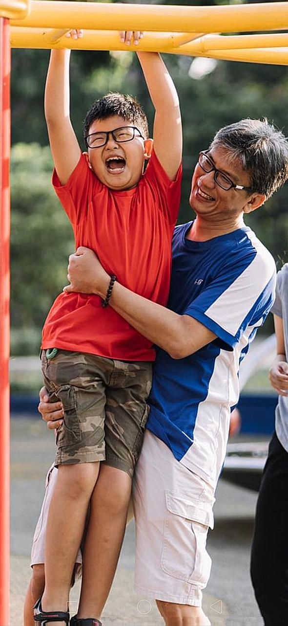 Mr Lee Kwong Luen became a stay-at-home dad 11 years ago to take care of his son, Jue Ming, who has haemophilia B, a rare disorder where his blood does not clot normally, as well as mild autism. Mr Lee said that "living in an Asian country, we are us