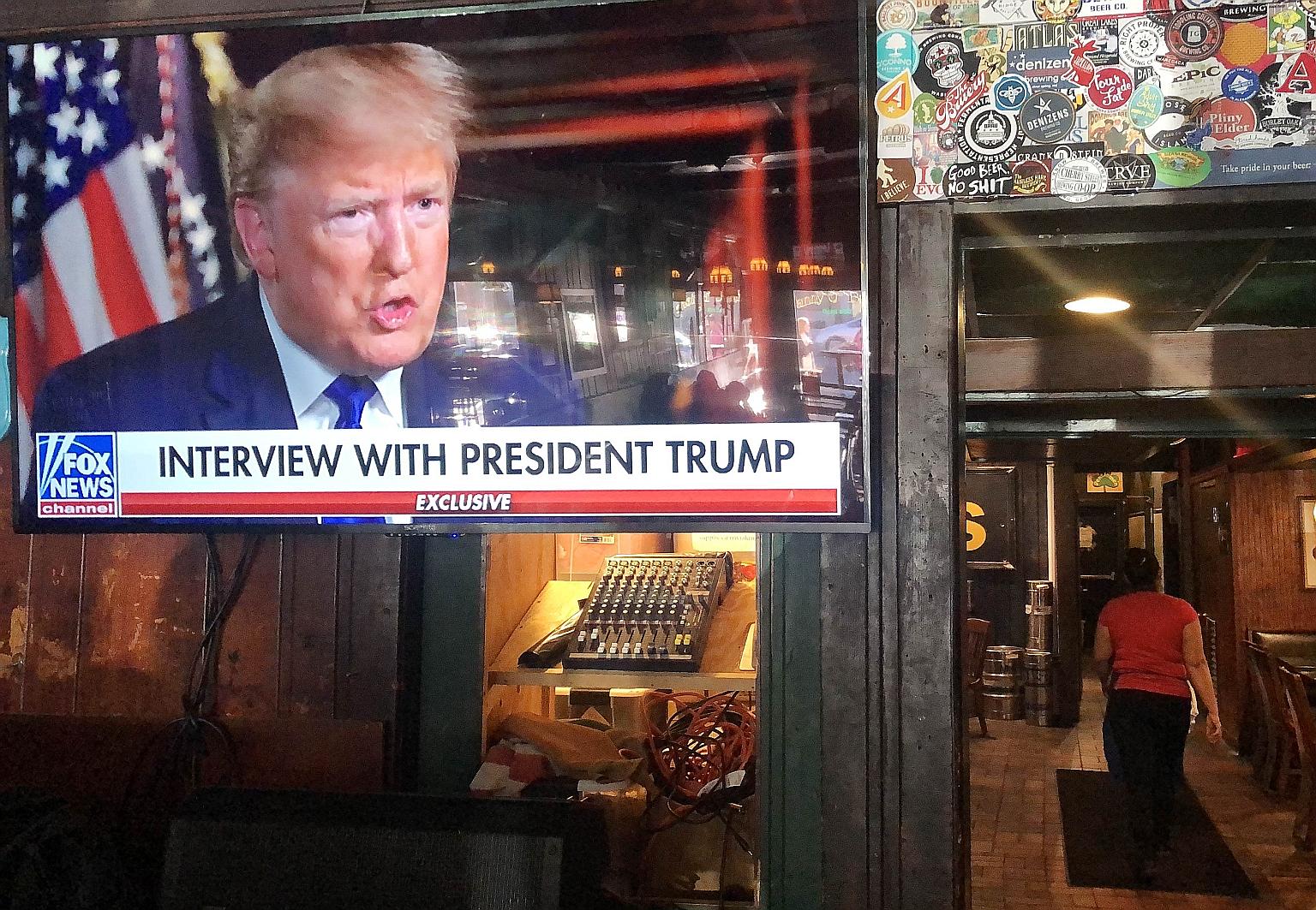 President Donald Trump's interview with Fox News was broadcast on Sunday, ahead of the Senate's expected vote tomorrow to acquit him of impeachment charges. PHOTO: AGENCE FRANCE-PRESSE