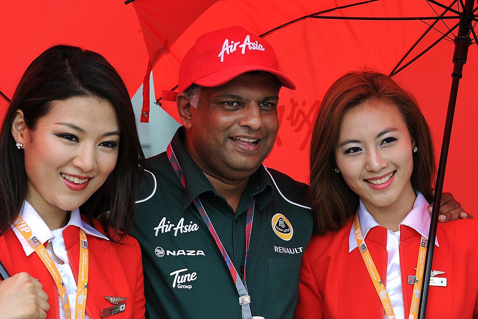 Mr Tony Fernandes, seen in a 2011 file photo, was one of Airbus' most loyal customers. He will leave his role as AirAsia chief executive for two months while the government probes corruption allegations, according to a statement on Monday.